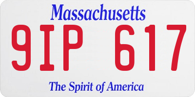 MA license plate 9IP617