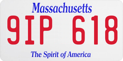 MA license plate 9IP618