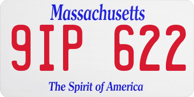 MA license plate 9IP622