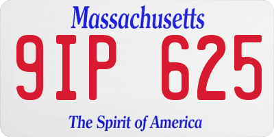 MA license plate 9IP625