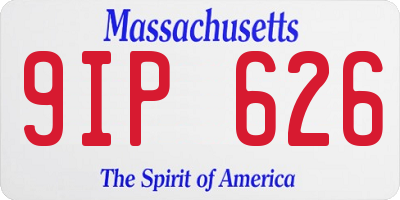 MA license plate 9IP626