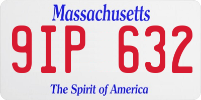 MA license plate 9IP632