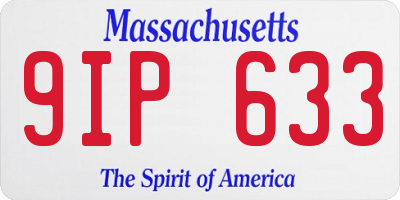 MA license plate 9IP633
