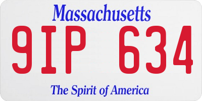 MA license plate 9IP634