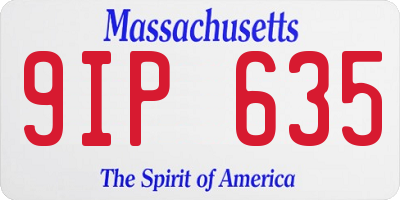 MA license plate 9IP635