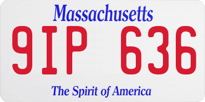 MA license plate 9IP636