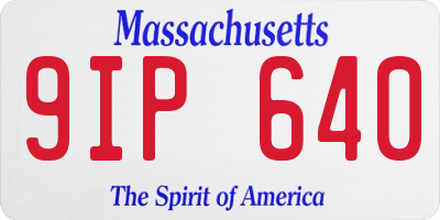 MA license plate 9IP640