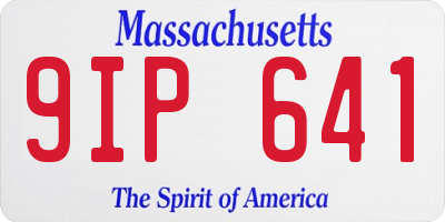 MA license plate 9IP641
