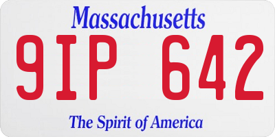 MA license plate 9IP642