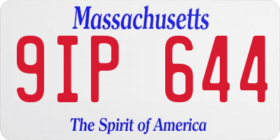 MA license plate 9IP644