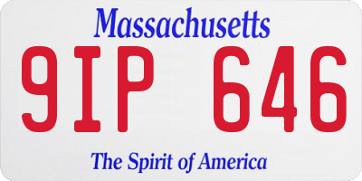 MA license plate 9IP646