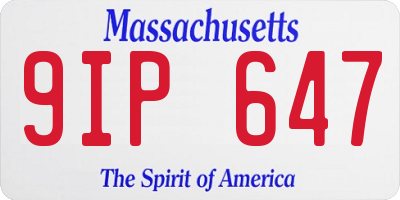 MA license plate 9IP647