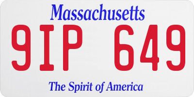 MA license plate 9IP649
