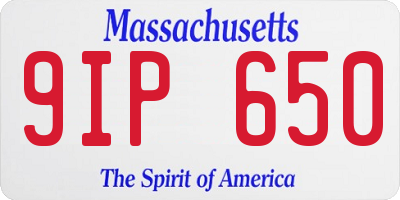 MA license plate 9IP650