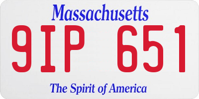 MA license plate 9IP651