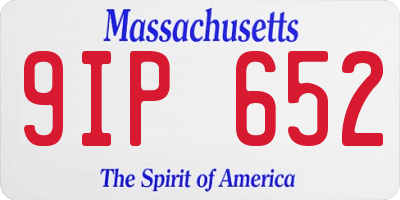 MA license plate 9IP652