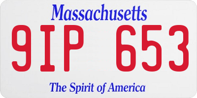 MA license plate 9IP653