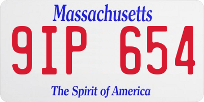 MA license plate 9IP654