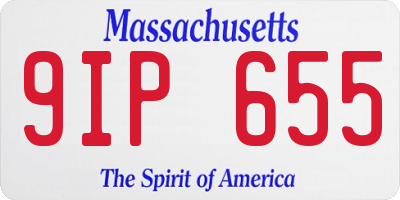 MA license plate 9IP655