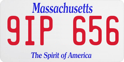 MA license plate 9IP656