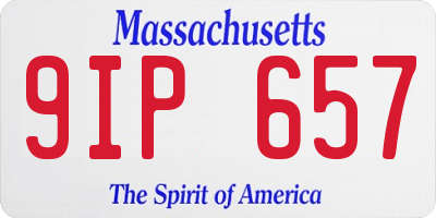 MA license plate 9IP657