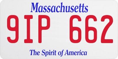 MA license plate 9IP662