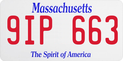 MA license plate 9IP663