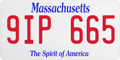 MA license plate 9IP665