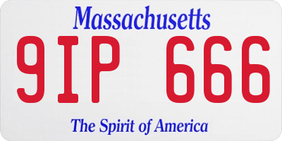 MA license plate 9IP666