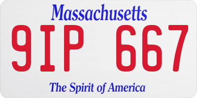 MA license plate 9IP667
