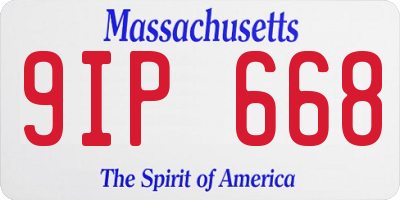 MA license plate 9IP668