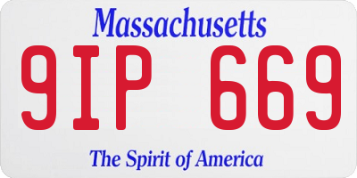 MA license plate 9IP669