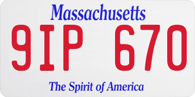 MA license plate 9IP670