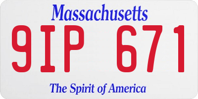 MA license plate 9IP671