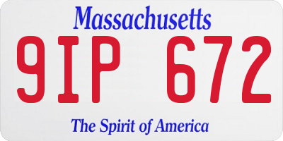 MA license plate 9IP672