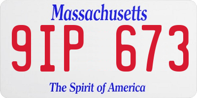 MA license plate 9IP673