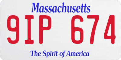 MA license plate 9IP674