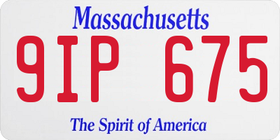 MA license plate 9IP675