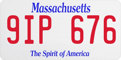 MA license plate 9IP676