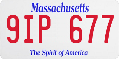 MA license plate 9IP677