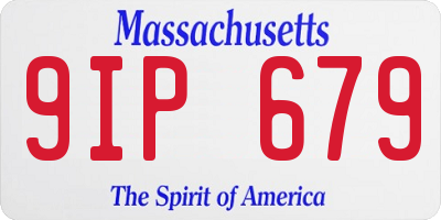 MA license plate 9IP679