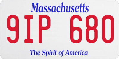 MA license plate 9IP680