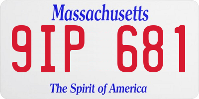 MA license plate 9IP681