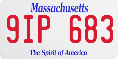 MA license plate 9IP683