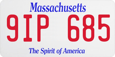 MA license plate 9IP685