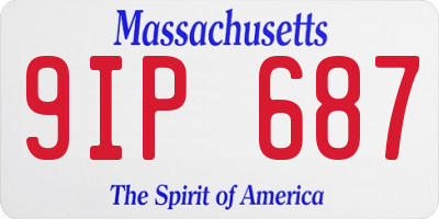 MA license plate 9IP687