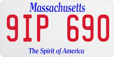 MA license plate 9IP690
