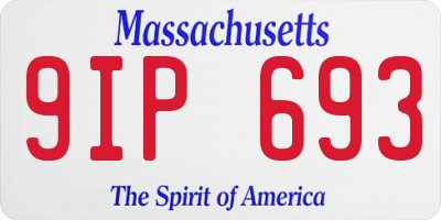 MA license plate 9IP693