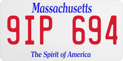 MA license plate 9IP694