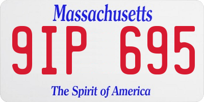 MA license plate 9IP695